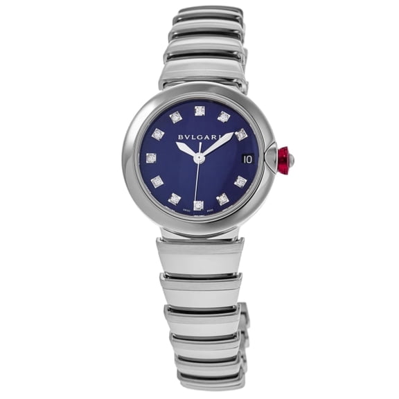 Bulgari Lvcea Automatic Blue Diamond Dial Steel Women's Watch 102564