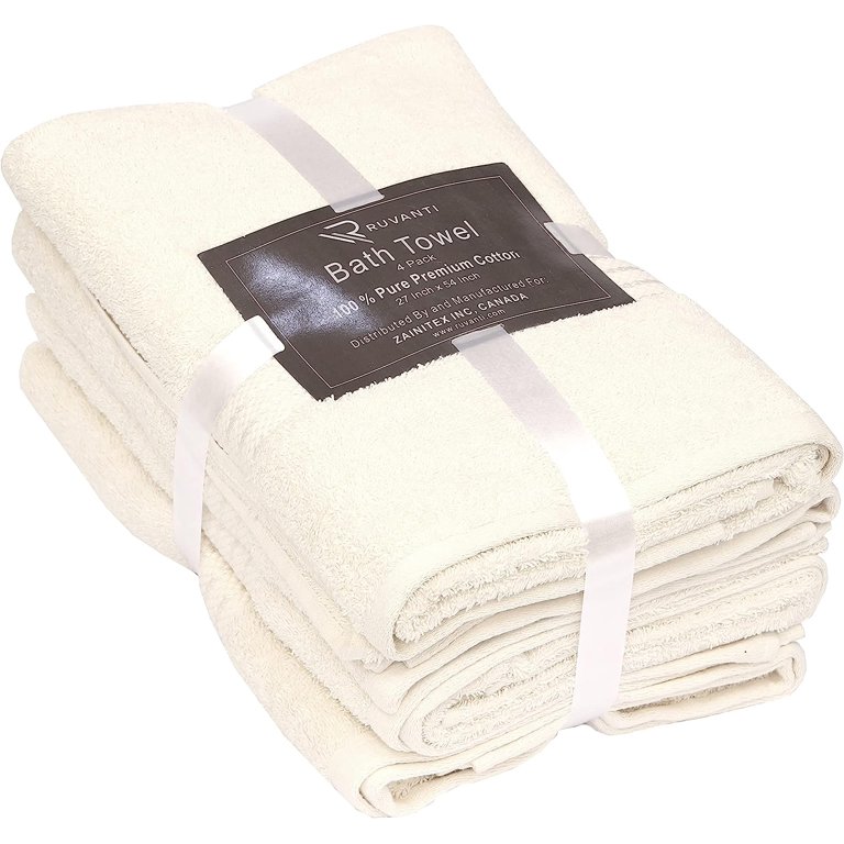 Large & Luxurious Bath Towels 27x54 in. 100% Cotton 6-Pack Extra