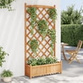thumbnail image 3 of vidaXL Planter with Trellis Brown Solid Wood Fir, 3 of 7