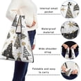 thumbnail image 5 of 5 Pack Foldable Shopping Bag,White Christmas Tree and Snowflake Pattern Reusable Grocery Bags with Pockets,Large Reusable Tote Bags with Handles Waterproof & Lightweight, 5 of 6