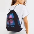 thumbnail image 6 of XMXT Waterproof Gym Bag, Game Icons Double Color Print Blue Drawstring Backpack for Men, m Black, 6 of 8
