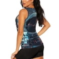 thumbnail image 3 of Vsdgher Astronaut Helmet Reflections Tank Top Sports Vest Bra for Women Sports ,Quick Dry Sports Workout Running Top Vest-Large, 3 of 7