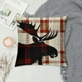 thumbnail image 2 of Qinduosi Pack of Black Red Buffalo Plaid Dear Moose Elk Christmas Linen Throw Pillowcase Personalized Cushion Cove Decorative Pillow Square Inches¡­, 2 of 5