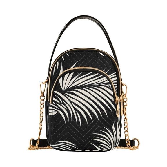 joogoo Women Palm Leaf-c8 Chain Crossbody Bags Shoulder Handbag Phone Purse