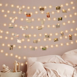 Photo Clip String Light, 32.8 Ft 50LED Fairy Lights with 50 Clips, Battery Operated Twinkle Lights for Hanging Picture, Bedroom Party Decoration
