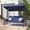 Blue, variant on BaPiPro 3-Seat Metal Patio Swing with Adjustable Canopy, Cushions, Foldable Side Table, 2-in-1 Design for Patio, Garden, Porch, Blue