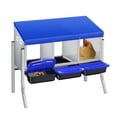 thumbnail image 1 of Twister.CK Chicken Nesting Box with Legs, 3-Hole Wall Mount Metal Hen Nesting Box with Roll Away Egg Collection and Easy-Clean Pull-Out Tray for Chicken Coop, Blue, 1 of 8