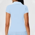 thumbnail image 5 of Wensltd Women Casual Tops Short Sleeve Soft Lightweight Comfortable Tops Solid Color Lapel Shirts, 5 of 5