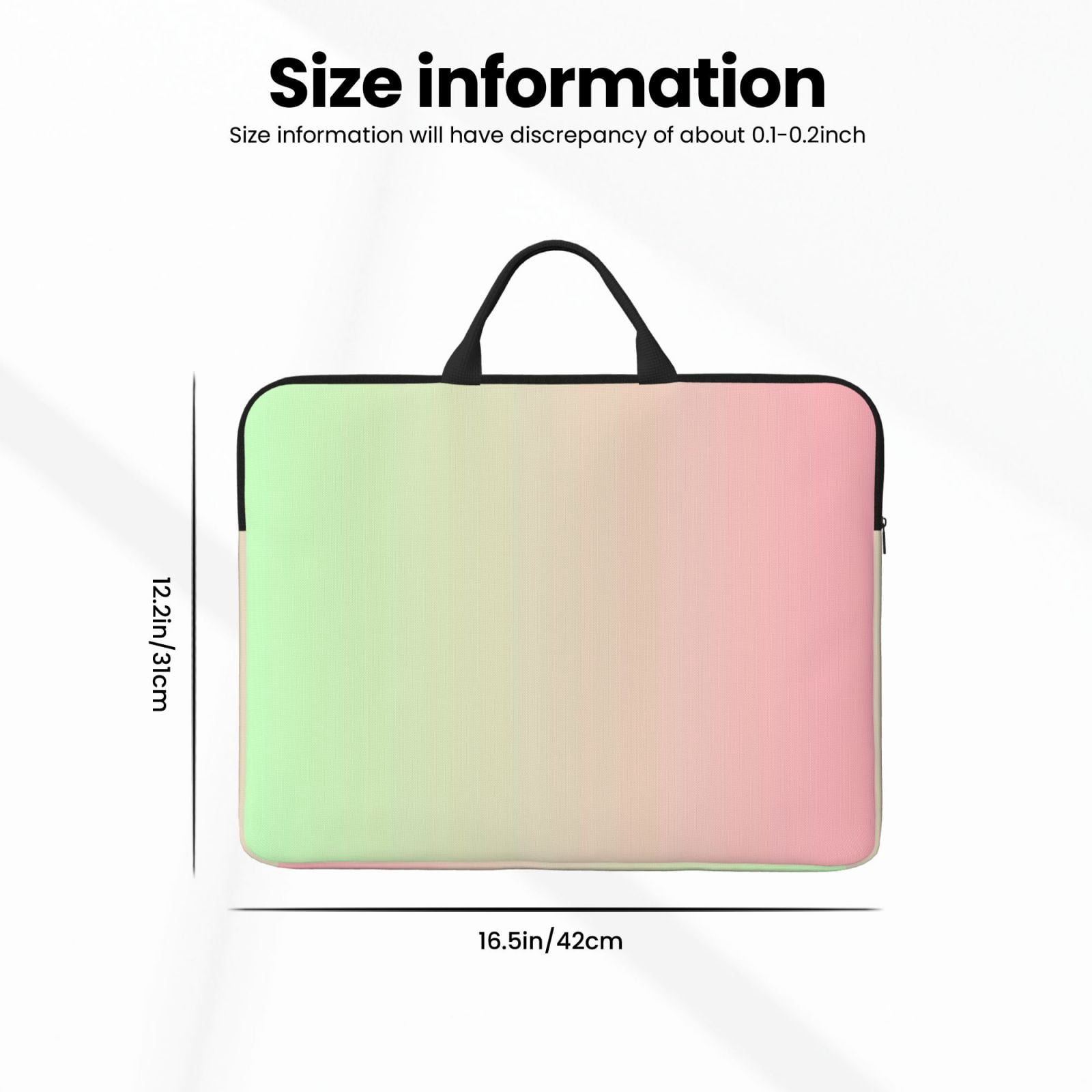 Laptop Sleeve Bag For Women Men 14inch Waterproof Durable Protective Computer Carrying Cover Handle Laptop Case Bag Green Gradient