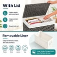 thumbnail image 6 of 23.8 Gal (90L) White Laundry Hamper Wicker Laundry Basket with Lid and Handles Clothes Hamper Foldable Removable Liner Bag Gray, 6 of 7