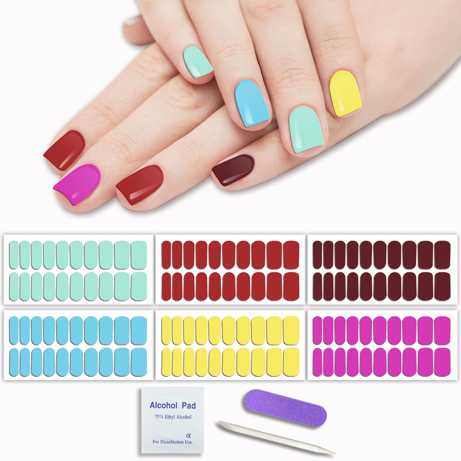 Yazhiji Nail Polish Stickers Full Nail Wraps, 120 Stylish Nail Strips for Women, Brighter Thicker Tougher, Includes Cuticle Stick, Nail File, Nail Wipes Yazhiji Nail Polish Stickers Full Nail Wraps, 120 Stylish Nail Strips for Women, Brighter Thicker Tougher, Includes Cuticle Stick, Nail File, Nail Wipes