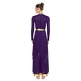 thumbnail image 2 of Sholeno Womens Liturgical Praise Dance Outfits Worship Dancewear Overlay Dress with Wide-Leg Pants 2-Piece Sets Purple XXL, 2 of 7