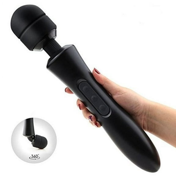 Rechargeable Cordless Electric Massager for Women, 20 Vibrator Pattern Powerful 8 Speeds Back Massager for Body Therapeutic, Muscle Aches & Sports Recovery, Back Pain, Black