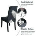 thumbnail image 4 of Pattern Chair Covers for Dining Room Set of 4, High Stretch Removable Washable Parsons Chair Slipcover for Home Party Hotel Wedding Ceremony (Plume Black,4PCS), 4 of 7
