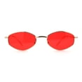 thumbnail image 3 of Narrow Hexagon Hippie Color Lens Metal Rim Dad Shade Sunglasses Gold Red, 3 of 4