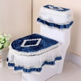 thumbnail image 2 of Juego de tapa de inodoro de tres piezas para armarios en forma de U, juego de tapa de inodoro suave con patrones exquisitos y rendimiento de absorción de humedad para baño (3 piezas/juego), 2 of 5