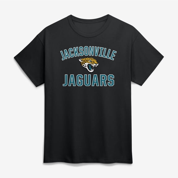 Men's Logo Athletic Black Jacksonville Jaguars Cotton Victory Arch T-Shirt