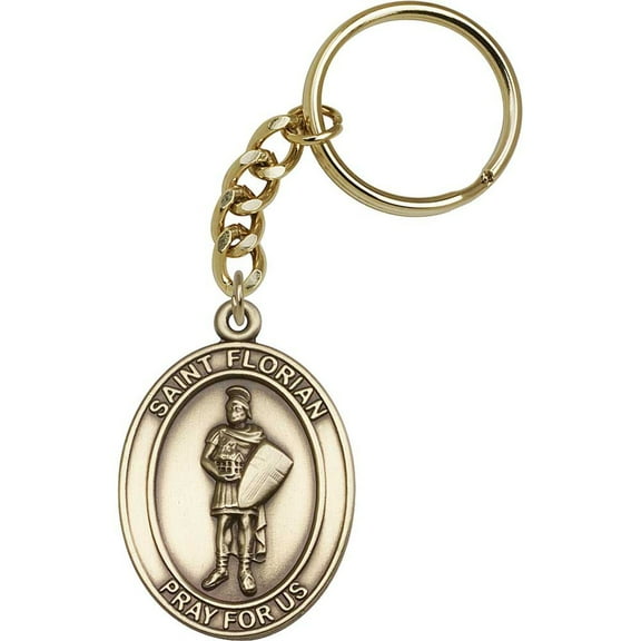 Antique Gold St. Florian Keychain