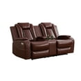 thumbnail image 6 of PonLiving Leather Power Recliner Sofa Set with LED Lights and USB Chargers - Burgundy Leather Living Room Furniture Set SOFA+LOVESEAT, 6 of 6