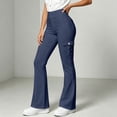thumbnail image 5 of Ovbmpzd Navy Women’s Yoga Pants Petite Flare Ladies Leggings Mid Waist Casual Long Leggings,S, 5 of 6
