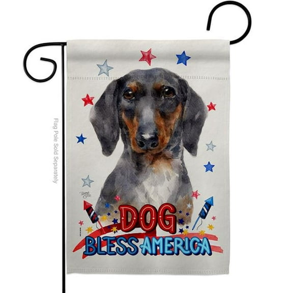 Breeze Decor G120216-BO Patriotic Black Tan Dachshund Animals Dog 13 x 18.5 in. Double-Sided Decorative Vertical Garden Flags for House Decoration Banner Yard Gift