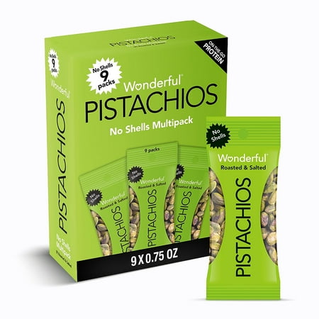 Wonderful Pistachios No Shells Roasted & Salted, 0.75 oz (Pack of 9)