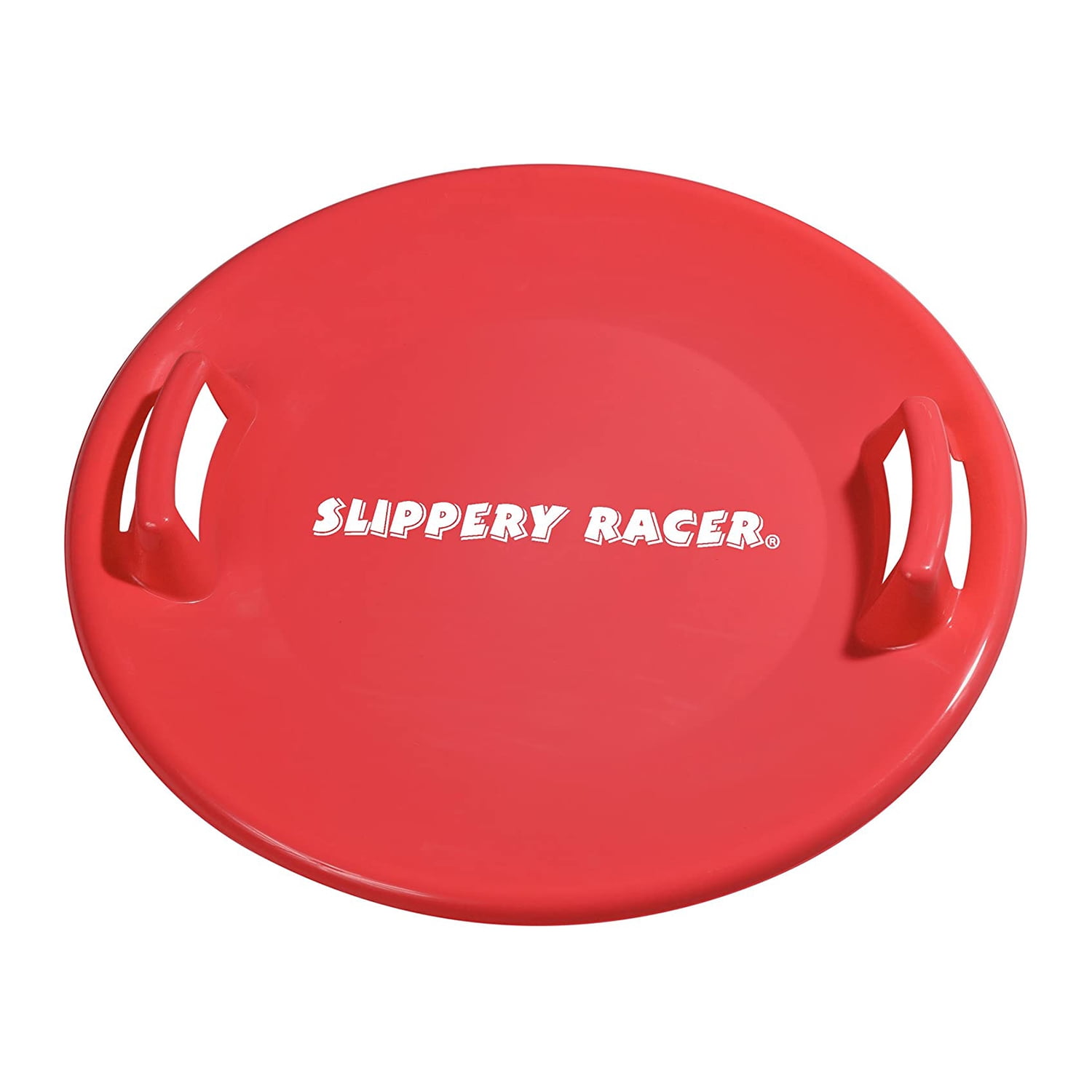 Slippery Racer Downhill Pro Adults and Kids Plastic Saucer Disc Snow Sled,  Red