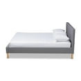 thumbnail image 2 of Allora Mid-Century Wood and Fabric King Platform Bed in Gray, 2 of 8