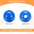 thumbnail image 2 of Uxcell 100 piezas de cuentas de madera azul profundo de 16 mm, cuentas redondas sueltas con agujero grande para hacer joyas, collares y pulseras., 2 of 7