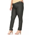 thumbnail image 3 of Women's Plus Size Casual Comfy Slim Pocket Jeggings Jeans Pants with Button, 3 of 6