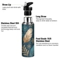 thumbnail image 3 of 600ML Transparent Sports Water Bottle with Handle & Straw Portable Water Bottle for Outdoor Camping Gym Snowflake and Feather Pattern, 3 of 7