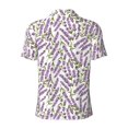 thumbnail image 3 of Vsdgher Lavender Flowers Print Men's Short Sleeve Stretch Polo Shirt, Moisture-Wicking Performance Polo Shirt, 3 of 8