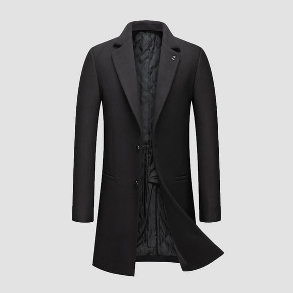 RKSTN Jackets for Men And Winter Business Medium Long Woolen Coat Fashion Lapel Warm Fashion Coat Fall and Winter Long Sleeve Jacket Coats