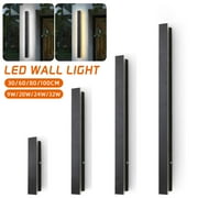 LITOM Outdoor Modern Wall Light, LED Wall Sconce Fixture, Rectangular Black Shell Wall lamp, Elegant Frosted, IP65, Anti Rust, for Porch, Background Wall, 1 Pack