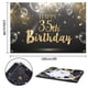 thumbnail image 2 of Hamigar 6X4Ft Happy 35Th Birthday Giltter Shinning Banner Telón De Fondo - 35 Años De Edad Decoraciones De Cumpleaños Suministros Para Fiestas Para Mujeres Hombres - Oro Negro, 2 of 5