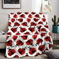 thumbnail image 4 of Cozy Ladybug Print Flannel Throw Blanket - Soft, Warm & Skin-Friendly for Naps, Sofa, Office, Bed, Camping & Travel - Versatile All-Season Gift, Seven Star, Nap, Contemporary Style, 4 of 6