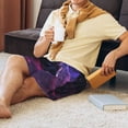thumbnail image 5 of Sikiie Galactic Wolf Stare Mens Pajama Shorts, Lounge Pant, Men's shorts，Sleep Pj Shorts for Men-Large, 5 of 6