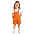 thumbnail image 2 of XIYON Children Girls Boys Overalls Suspenders Sleeveless Solid Color Comfortable Lightweight Jumpsuit Romper For Everyday Wear,Orange,4-5 Years, 2 of 9