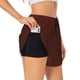 thumbnail image 1 of Balery Brown Pantalones cortos deportivos para mujer con forro y dos bolsillos, elásticos, para entrenamiento, gimnasio, yoga-X-Large, 1 of 7