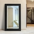 thumbnail image 3 of Empire Art Direct Black on Black Metallic Shagreen Leather Framed Beveled Mirror, 80" x 48", 3 of 5