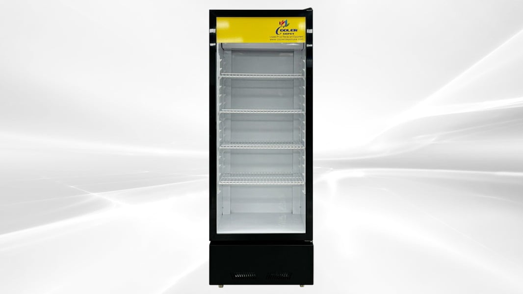 23in.W 9.2 cu.ft Upright Commercial One Glass Door Refrigerator Beverage Cooler in Black