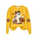 thumbnail image 6 of Duqingm Halloween Sweatshirts for Women Ghost Oversized Crewneck Sweatshirt Cute Pumpkin Graphic Fleece Pullover,3XL, 6 of 6