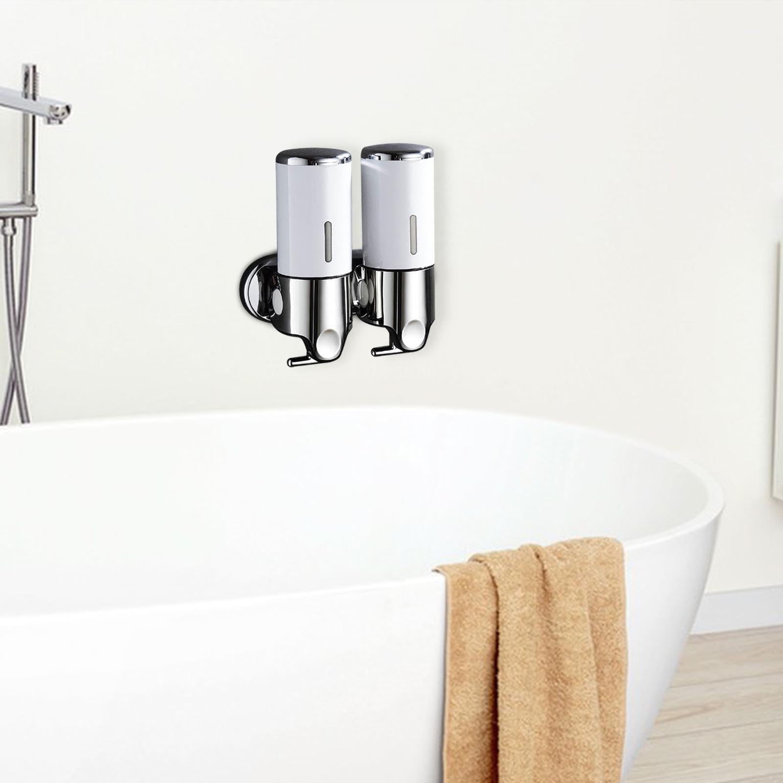 Lunxisen 1 Pcs Wall Mounted Shower Gel Dispenser Hands Free Soap Pump for Bathroom Kitchen Hotel Commercial Use Automatic Liquid Soap Dispenser