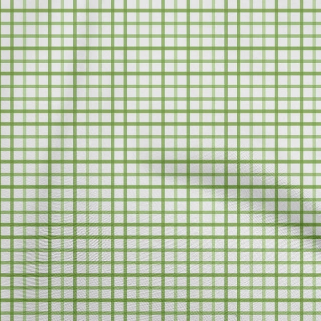 oneOone Cotton Flex Light Green Fabric Check Craft Projects Decor Fabric Printed By The Yard 40 Inch Wide