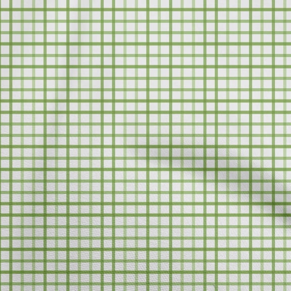 oneOone Georgette Viscose Light Green Fabric Check Dress Material Fabric Print Fabric By The Yard 42 Inch Wide
