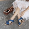 thumbnail image 1 of Tamaño de zapatos de mujer de tacón alto de microfibra de cuero artificial y mezclilla de moda 35-43 Wmkox8yii  hfjk2518, 1 of 9