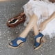 thumbnail image 1 of Tamaño de zapatos de mujer de tacón alto de microfibra de cuero artificial y mezclilla de moda 35-43 Wmkox8yii  hfjk2516, 1 of 9