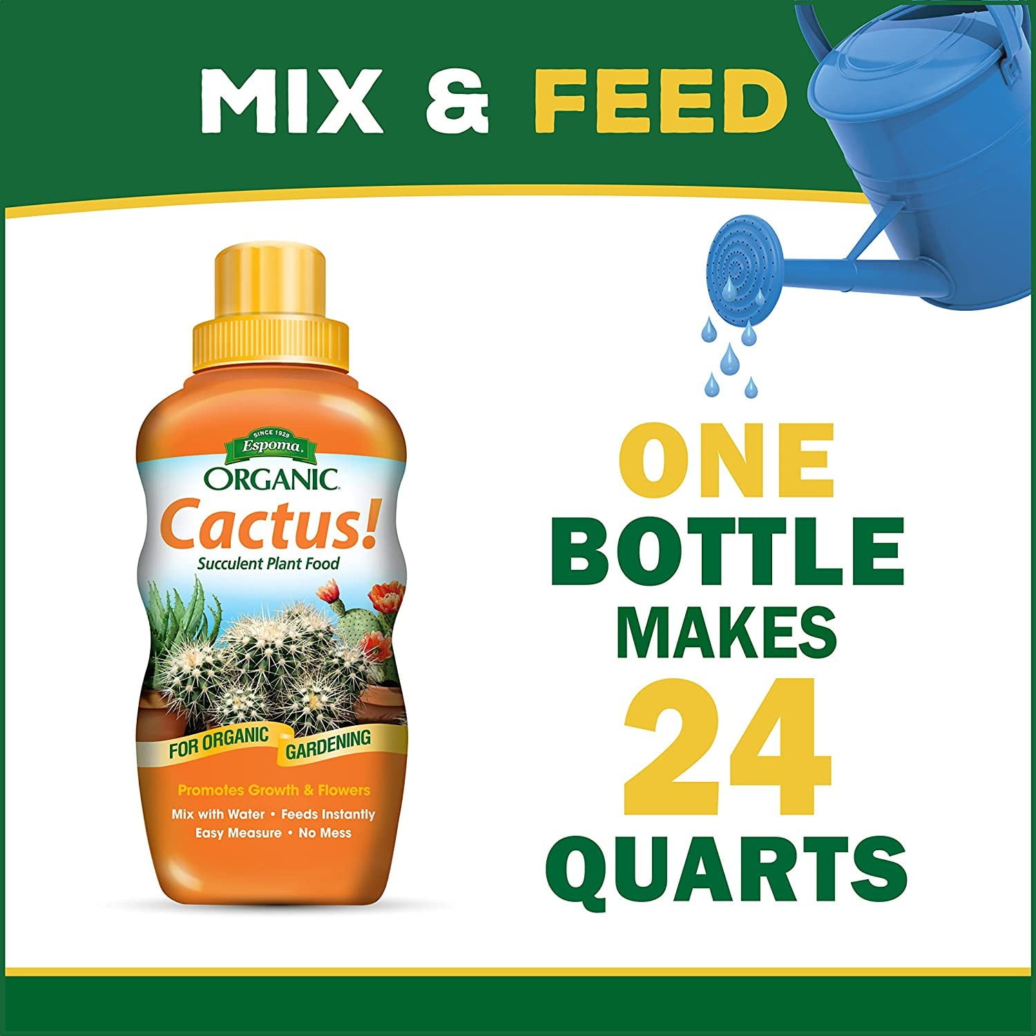 Espoma Organic Cactus Soil Mix and Liquid Plant Food - For Cactus & Succulents - 8qt, 8oz