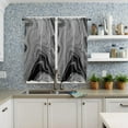 thumbnail image 4 of Fluid Art Black And White Small Curtain Rod Pocket Short Curtains Half Drapes Partition Cabinet Door Window Curtains Home Decor, 4 of 6
