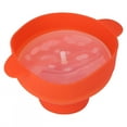 thumbnail image 4 of Cubo de palomitas de maíz para microondas de silicona roja con tapa y asa, recipiente plegable y seguro., 4 of 7